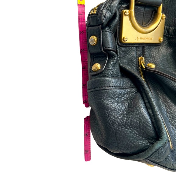 B. Makowsky Black Genuine Leather Bag with Gold Hardware. - Picture 13 of 14